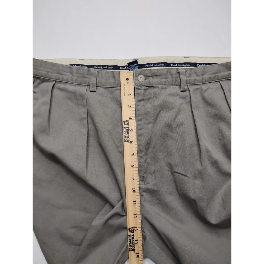 Polo Ralph Lauren Andrew Pleated Pants Mens 38x30 Classic Chino Casual Work Y2K